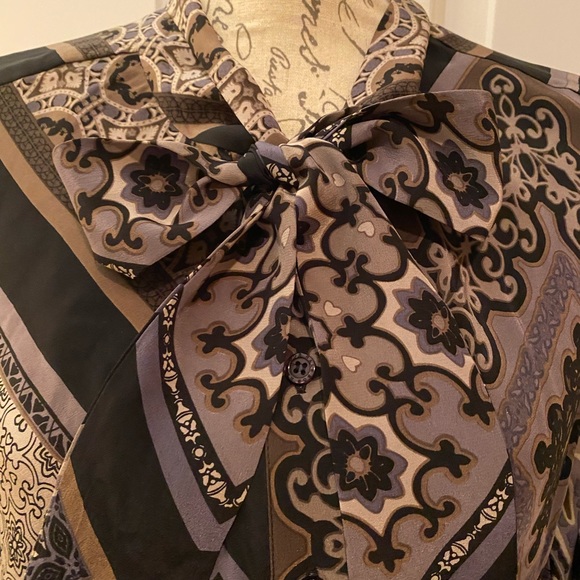 HALE BOB Silk Long Sleeve Crepe de Chine Belted Shirt Dress L $355 Large - Picture 12 of 14